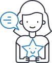 adventure-plan Woman holding a star icon